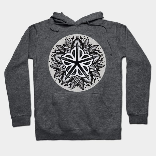 Rochester Mandala (grey tones) Hoodie by justteejay